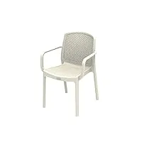 duramax fauteuil en plastique cedarattan pour jardin intérieur et extérieur, pique-nique, salle à manger, robuste et durable, résistant aux uv et empilable, chaise en rotin, gris