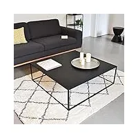 decoclico - table basse carrée bricklane - industriel - l 100 x l 100 x h 33 cm - métal
