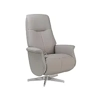 mnd my new design grapheus : fauteuil de relaxation manuel, repose pieds intégré, pivotant 360 ° - cuir tourterelle