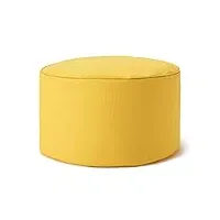 lumaland pouf chaise tabouret 25 x 45 cm | pour enfants et adultes | pour intérieur et extérieur | coussin rond de sol | pouf siège - résistant à l'eau | entretien facile [jaune]