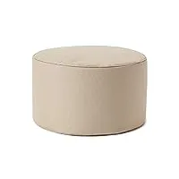 lumaland pouf chaise tabouret 25 x 45 cm | pour enfants et adultes | pour intérieur et extérieur | coussin rond de sol | pouf siège - résistant à l'eau | entretien facile [beige]