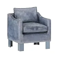 vidaxl fauteuil de salon fauteuil de salle de séjour fauteuil de chambre à coucher intérieur maison bureau robuste cuir véritable gris