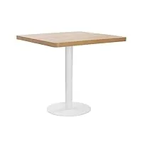vidaxl table de bistro table de café table de bar table de salle à manger dîner repas restaurant maison intérieur marron clair 80x80 cm mdf