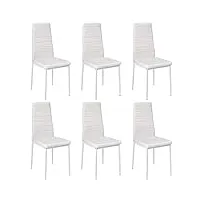lot de 6 chaises de salle à manger style contemporain pour notre salle à manger, cuisine, salle de réunion (blanc,6)