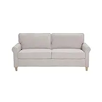 canapé sofa 3 places tapissé en velours beige avec rembourrage Épais de qualité idéal pour salon au style scandinave rétro et minimaliste beliani