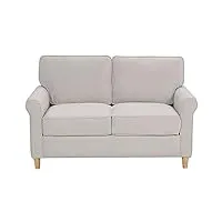 canapé sofa 2 places tapissé en velours beige avec rembourrage Épais de qualité idéal pour salon au style scandinave rétro et minimaliste beliani