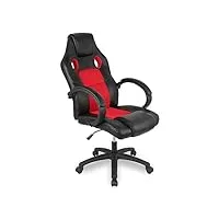 flyelf chaise de sport,chaise de jeu,racing chaise de gamer,ergonomique fauteuil de bureau,hauteur réglable (114-120cm),2 couleurs (rouge-noir)