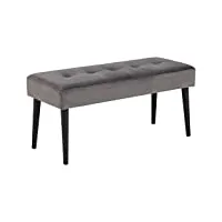 ac design furniture gloria banc velours gris, banc d'entrée, meubles de salon, meubles pour entrée, banc tapissé en velours, banc de chambre à coucher h: 45 x l: 95 x p: 38 cm