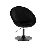 woltu bh222sz-1,1x tabouret de bar fauteuil de bar en velours réglable de la hauteur,noir