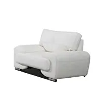 e-meubles fauteuil 1 place en simili cuir 135 x 100 x 90 cm pour salon, bureau, chambre florida (blanc)