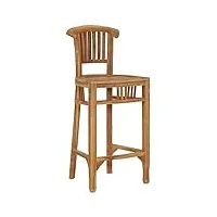 vidaxl chaise de bar siège de bistro tabouret de comptoir chaise de pub siège de comptoir salle à manger cuisine bois de teck solide