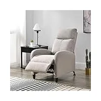 [en.casa] fauteuil relaxant avec dossier inclinable et repose-pieds housse textile marron 102x60x92 cm