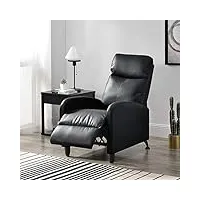 [en.casa] fauteuil relaxant avec dossier inclinable et repose-pieds housse pu similicuir noir 102x60x92 cm