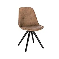 woltu 1 x chaise de salle à manger en tissu scientifique bh268dbr-1 chaise de salon chaise de cuisine structure en bois massif aspect cuir antique,brun foncé