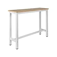 woltu bt30hei table de bar table de bistrot table à manger structure en métal et plateau en mdf,140x40x100cm chêne clair