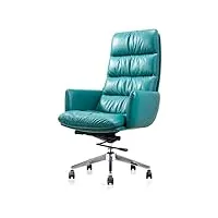 aoli fauteuil de bureau ergonomique, confortable et doux courbe appuie-tête, coussin éponge haute rebound, convient pour les employés de bureau (bleu)
