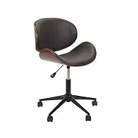 home deco factory a roulettes reno mobilier assise chaise de bureau travail confort, metal-fer, noir, 51 x 51,5 x 77