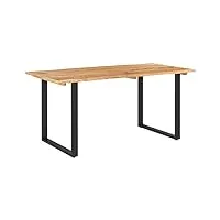 vidaxl table de salle à manger table à dîner table de cuisine table de repas meuble de cuisine maison intérieur 154x80x76 cm bois d'acacia massif