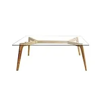 altobuy verane - table basse rectangulaire plateau verre