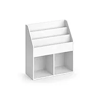 vicco bibliothèque enfant luigi, blanc, 72 x 79 cm sans boîtes pliantes