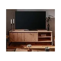 base de meuble tv en chêne anthracite cm 160 x 55 x 40 h