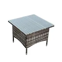 estexo table d'appoint en polyrotin table de jardin café table de balcon meubles de jardin table à café table basse en rotin beige/marron