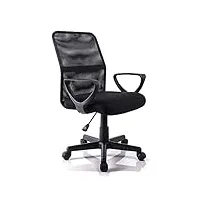 exofcer chaise de bureau moyenne avec dossier en maille fauteuil de bureau pivotant hauteur réglable noir