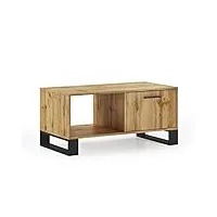 skraut home | table basse | 45 x 92 x 50 cm | table basse idéale pour salon ou salle à manger | modèle loft | bois résistant | meuble auxiliaire | finition rustique