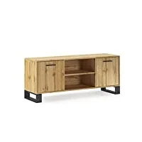 skraut home | meuble tv pour salon | naturale | finition couleur chêne, 57 x 137 x 40 cm