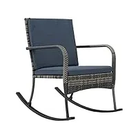 vidaxl chaise à bascule de jardin fauteuil à bascule chaise de terrasse salon patio meuble d'extérieur intérieur résine tressée anthracite