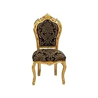 biscottini chaise rembourrée l50xpr54xh108 damassé noir - chaises salle à manger - chaises vintage - fauteuil chambre - décor maison