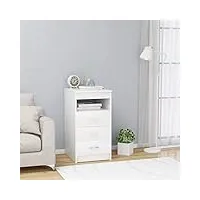 festnight armoire à tiroirs blanc meubles de rangement armoire de bureau 40x50x76 cm aggloméré