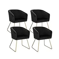 woltu 4 x chaise à manger chaise de salon chaise de cuisine en velours,chaises noir polyvalent bh271sz-4