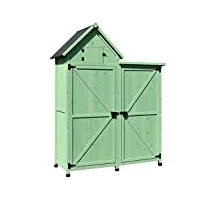 ycdjcs placards et coffres de rangement jardin armoires shed entreposage extérieur en bois avec étagère support for meubles de patio piscine accessoires (color : green, size : 137.5 * 52 * 175 cm)