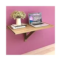 ausla table pliante murale, meuble enfant, table pour ordinateur portable, table pour manger, bureau, couleur chêne, 100 x 60 cm