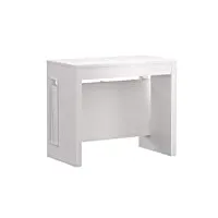 iconico home zoom table console extensible, plastique, blanc mat, 90x47xh76
