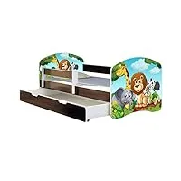 acma lit enfant bébé tiroir matelas sommier gratuite wenge meubles pour enfants ii (02 petits animaux, 140 x 70 cm + tiroir)
