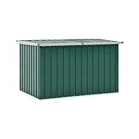 vidaxl boîte de rangement de jardin coffre de stockage boîte de stockage coffre de rangement extérieur patio terrasse vert 149x99x93 cm