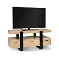 idmarket - meuble tv 116 cm phoenix avec tiroirs bois et noir