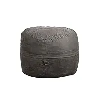 pouf géant xxl en microsuède - doux & confortable - housse lavable en machine - généreusement rembourré, qualité supérieure - pouf lit, pouf xxl, bean bag, gros pouf (gris, 140 cm)