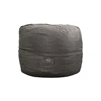 pouf géant xxl en microsuède - doux & confortable - housse lavable en machine - généreusement rembourré, qualité supérieure - pouf lit, pouf xxl, bean bag, gros pouf (gris, 160 cm)