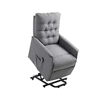 homcom fauteuil de relaxation électrique fauteuil releveur inclinable avec repose-pied ajustable lin gris