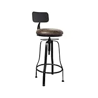 tabouret de bar à dossier | chaise de salle à manger de cuisine de tabouret de bar pivotant rétro avec siège rembourré en cuir pour cuisines de comptoir de bar bistro cafe design industriel