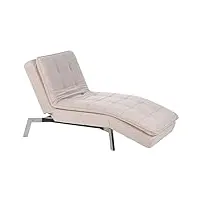 chaise longue méridienne en velours beige avec dossier 5 positions de réglage et option couchage pour salon au style rétro glamour beliani
