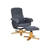 svita charles fauteuil de relaxation tv fauteuil de salon tabouret fauteuil pivotant repose-pieds fauteuil tv pivotant chaise de lecture gris foncé