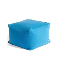 hay pouf en coton bleu ciel - hauteur : 40 cm - profondeur : 59 cm