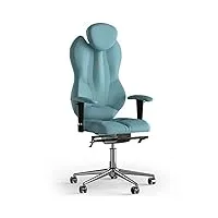 kulik system chaise de bureau ergonomique - chaise confortable et réglable avec système de soutien lombaire |fauteuil ergonomique avec design breveté de soulagement du dos| grand Éco-cuir - ciel