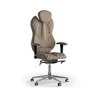 kulik system chaise de bureau ergonomique - chaise confortable et réglable avec système de soutien lombaire |fauteuil ergonomique avec design breveté| grand azure - caramel design