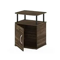 furinno jaya table d'appoint design utilitaire, engineered wood, noyer columbia/noir, paquet de 1