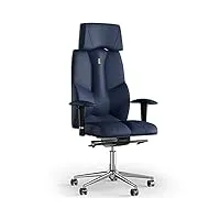 kulik system chaise de bureau ergonomique - chaise confortable et réglable avec système de soutien lombaire |fauteuil ergonomique avec design breveté de soulagement du dos| business Éco-cuir - bleu